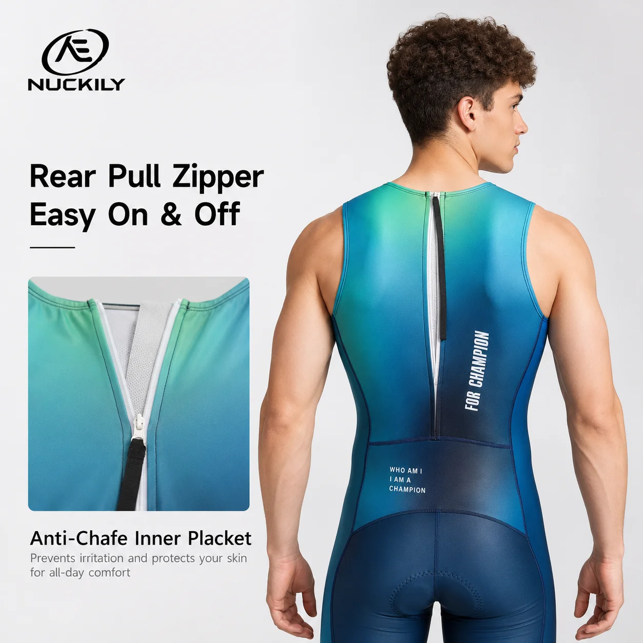 NUCKILY Triathlon Suit Sleevel - Running Gear Quick Dry ulasan dan harga
