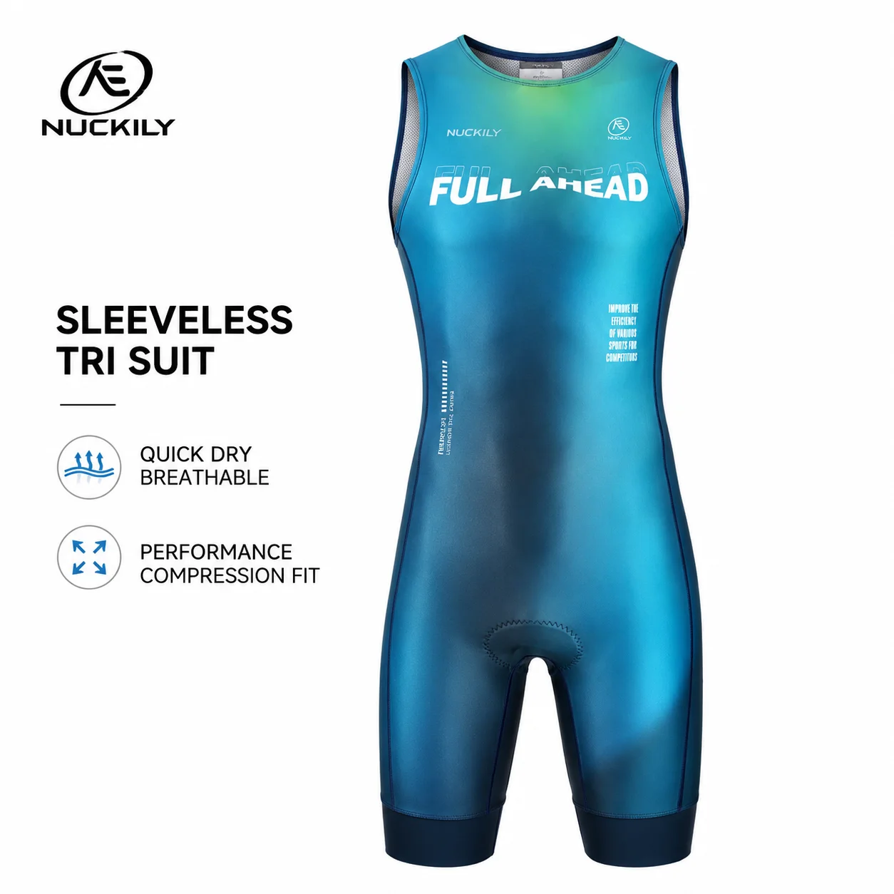 NUCKILY Triathlon Suit Sleevel - Running Gear Quick Dry ulasan dan harga